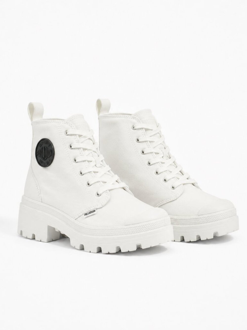 Palladium Pallabase Twill Star White Platform Boots Women’s 7 NIB